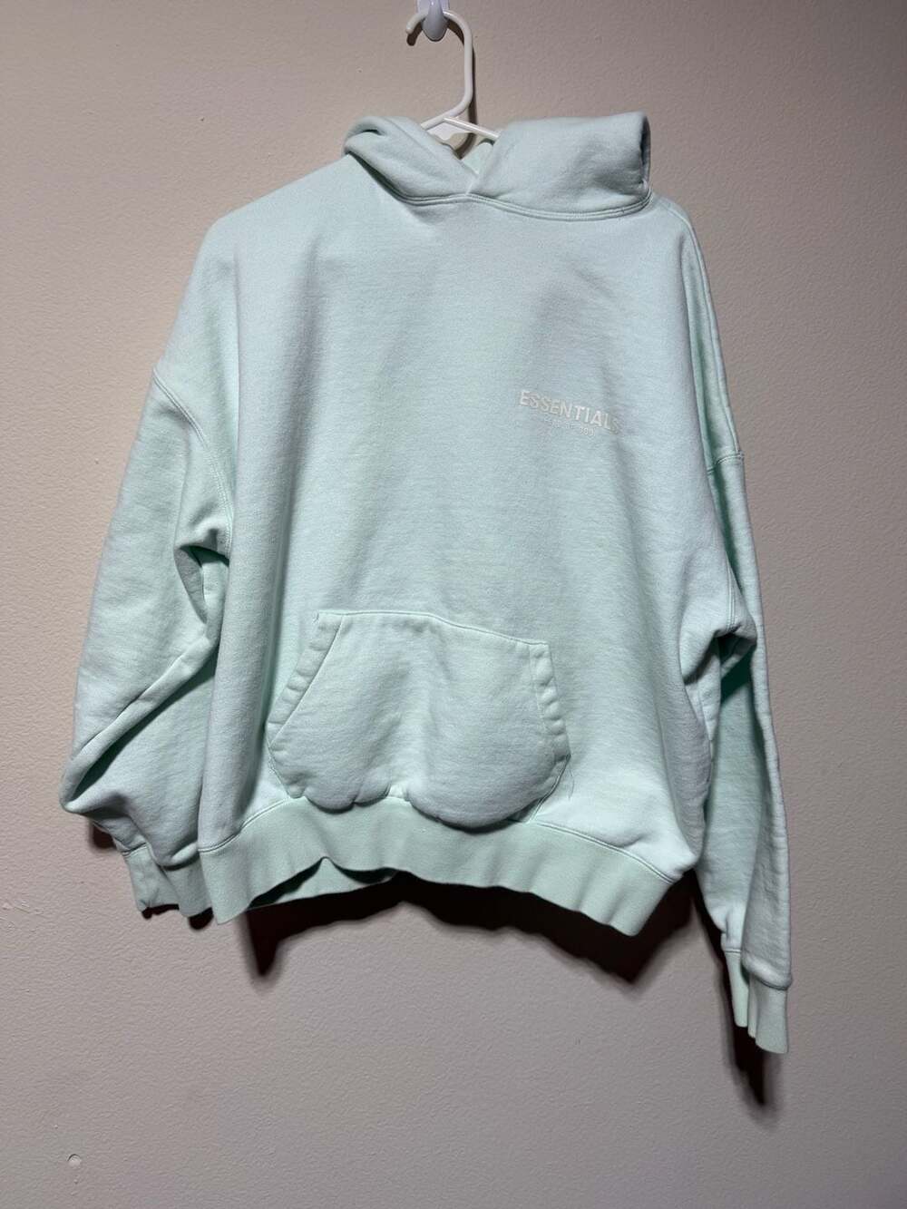 Fear of God Essentials Logo Pullover Hoodie Mint